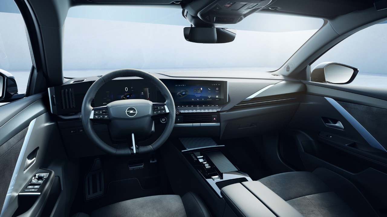 Opel, Astra, petvratna, hibrid, notranjost, armaturna plošča, Pure Panel